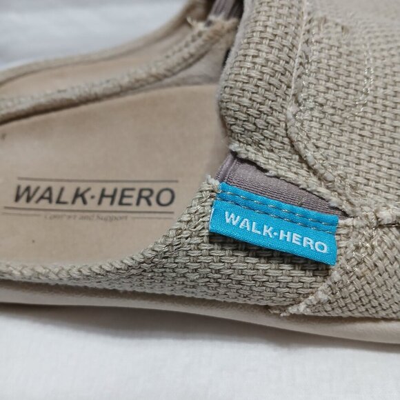WOMENS WALK HERO BEIGE CANVAS ARCH SUPPORT SPORTY SHOE MULES SIZE 6 - Picture 10 of 10